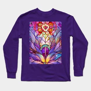 Stained Glass Lily Long Sleeve T-Shirt